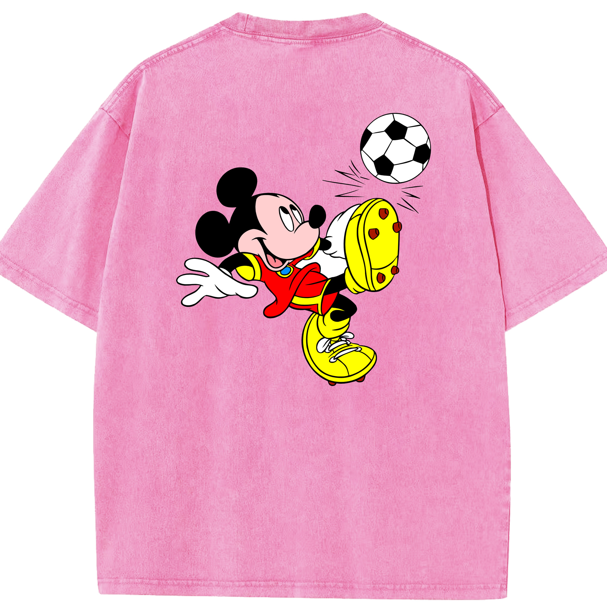（画像用） ミッキーマウス Mickey Mouse 綿100% ヴィンテージ風 半袖Tシャツ（背面プリント）